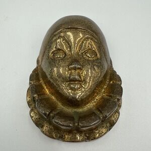 Vintage Brass Harlequin Mime/Jester/Clown Face Wall Hanging Mask